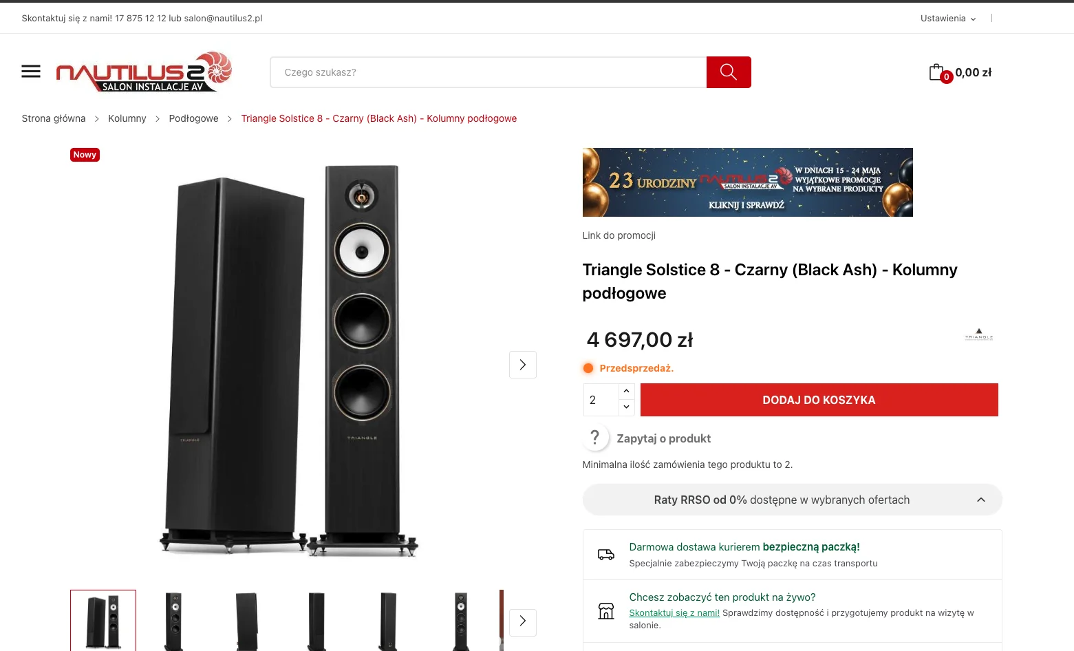 Karta produktu kolumn głośnikowych w sklepie Nautilus2